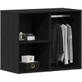 Meuble de rangement chaleureux contemporain en bois noir