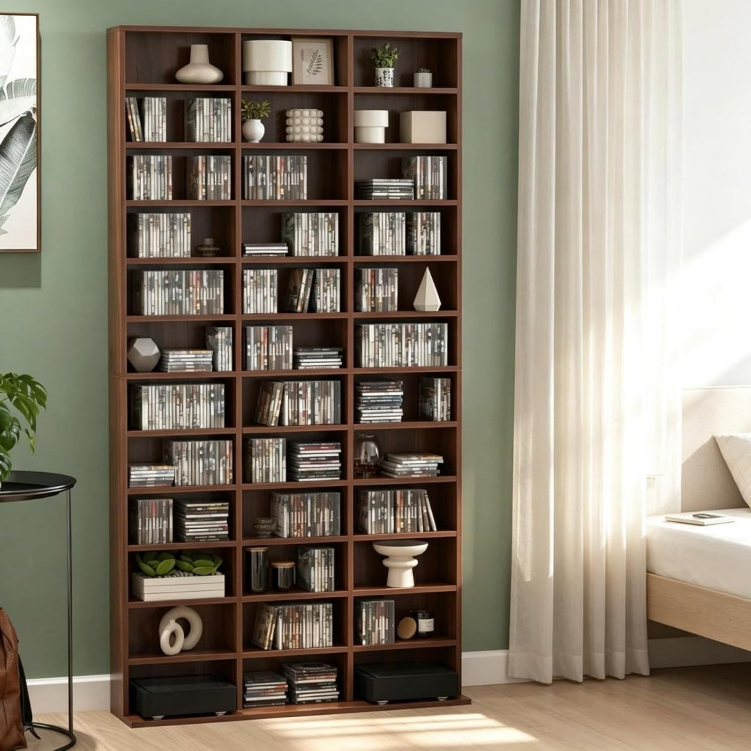 Rangement CD et DVD marron en MDF