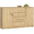 Armoire de rangement marron 4 tiroirs minimaliste