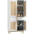 Gris clair buffet avec rangement, 4 portes, hauteur reglable