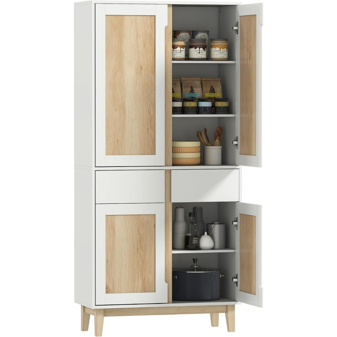 Gris clair buffet avec rangement, 4 portes, hauteur reglable