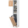 Raffine, meuble bas beige en bois 2 portes