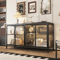 Style Raffine, vitrine beige en panneau de particules