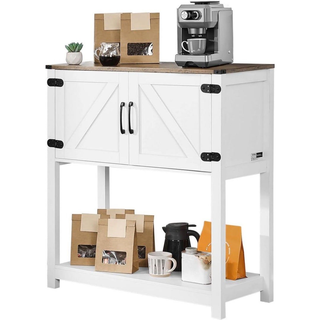 Buffet de salon gris clair 80 x 35 x 88 cm