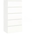 Commode gris clair 5 tiroirs minimaliste