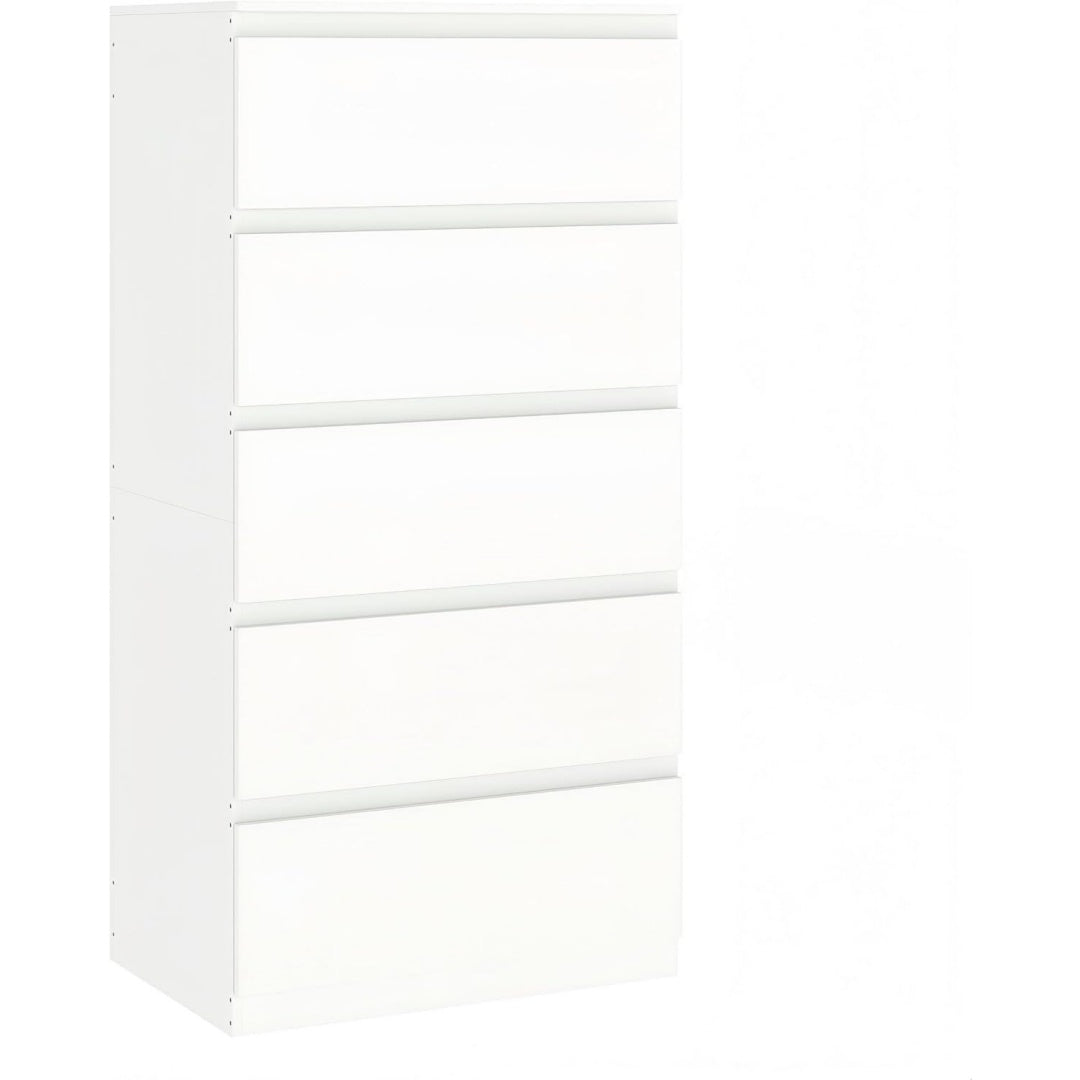 Commode gris clair 5 tiroirs minimaliste