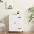 Buffet touche classique gris clair, rangement, 3 tiroirs 1 porte