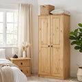 Armoire rustique en bois massif et metal pratique