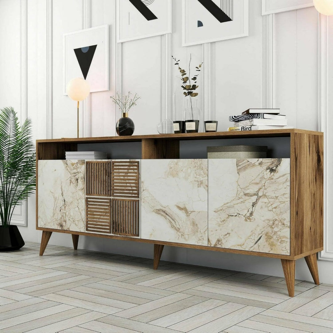 Console gris clair 180 x 35 x 79 cm