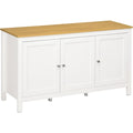 Credence aspect naturel gris clair 2 etageres, bois ingenierie durable