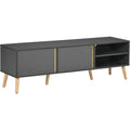 Meuble TV gris fonce 2 niches pour le salon