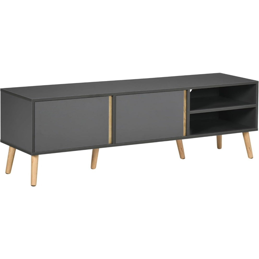 Meuble TV gris fonce 2 niches pour le salon