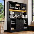 Buffet haut style contemporain en metal noir a 4 portes