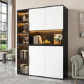 Buffet design epure, teinte gris clair, rangement optimise verre
