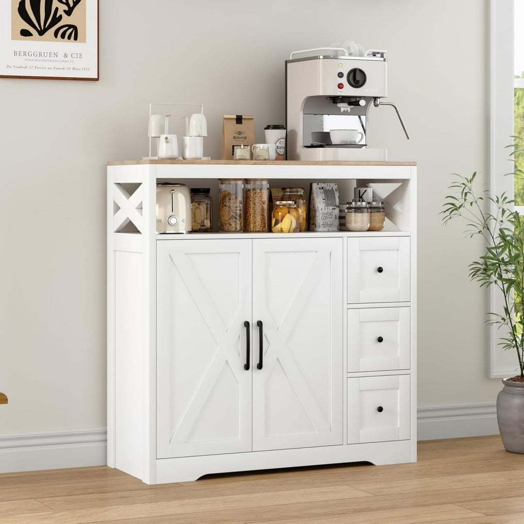 Gris clair buffet 100 x 40 x 105 cm esprit rustique