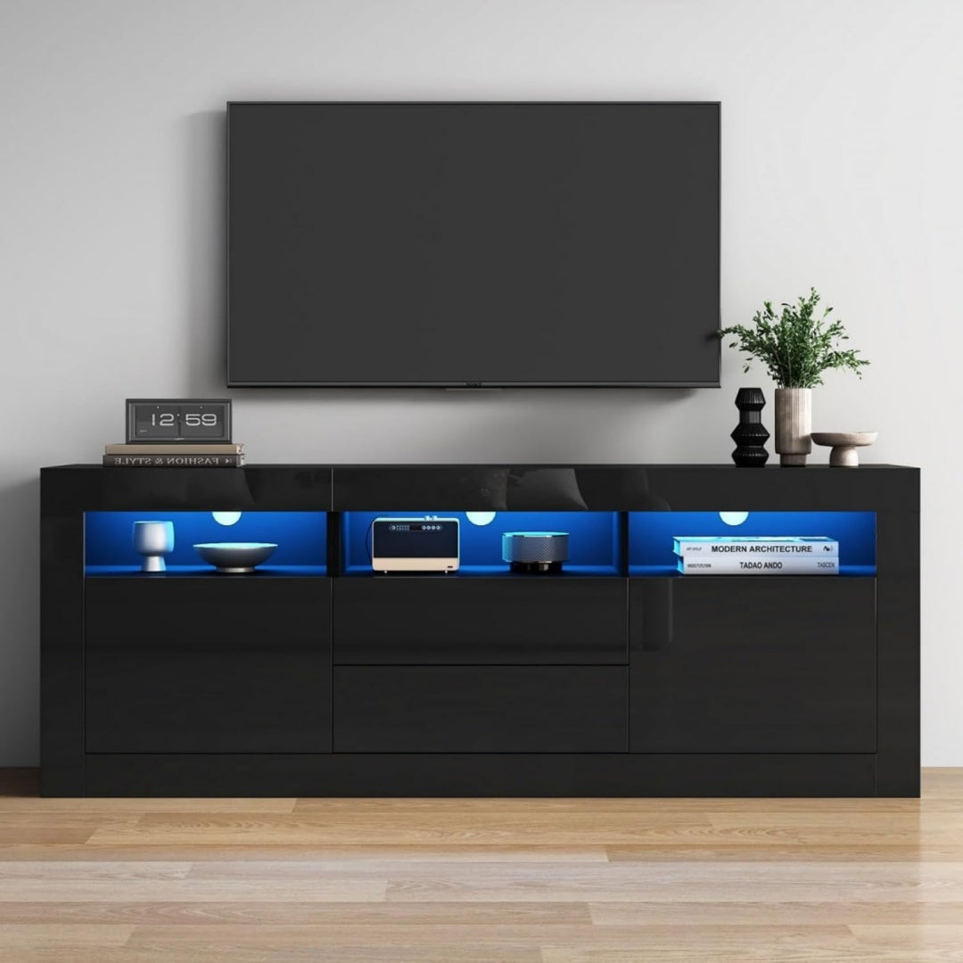 Meuble TV gris bois ingenierie 160 cm, rangement style contemporain