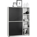 Allure Design, vaisselier gris fonce en panneau de particules