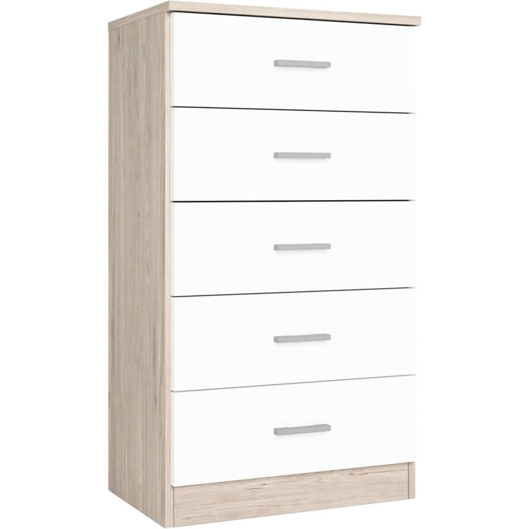 Commode gris clair 5 tiroirs industrielle
