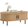 Table basse relevable marron 100 cm, de finition soignee