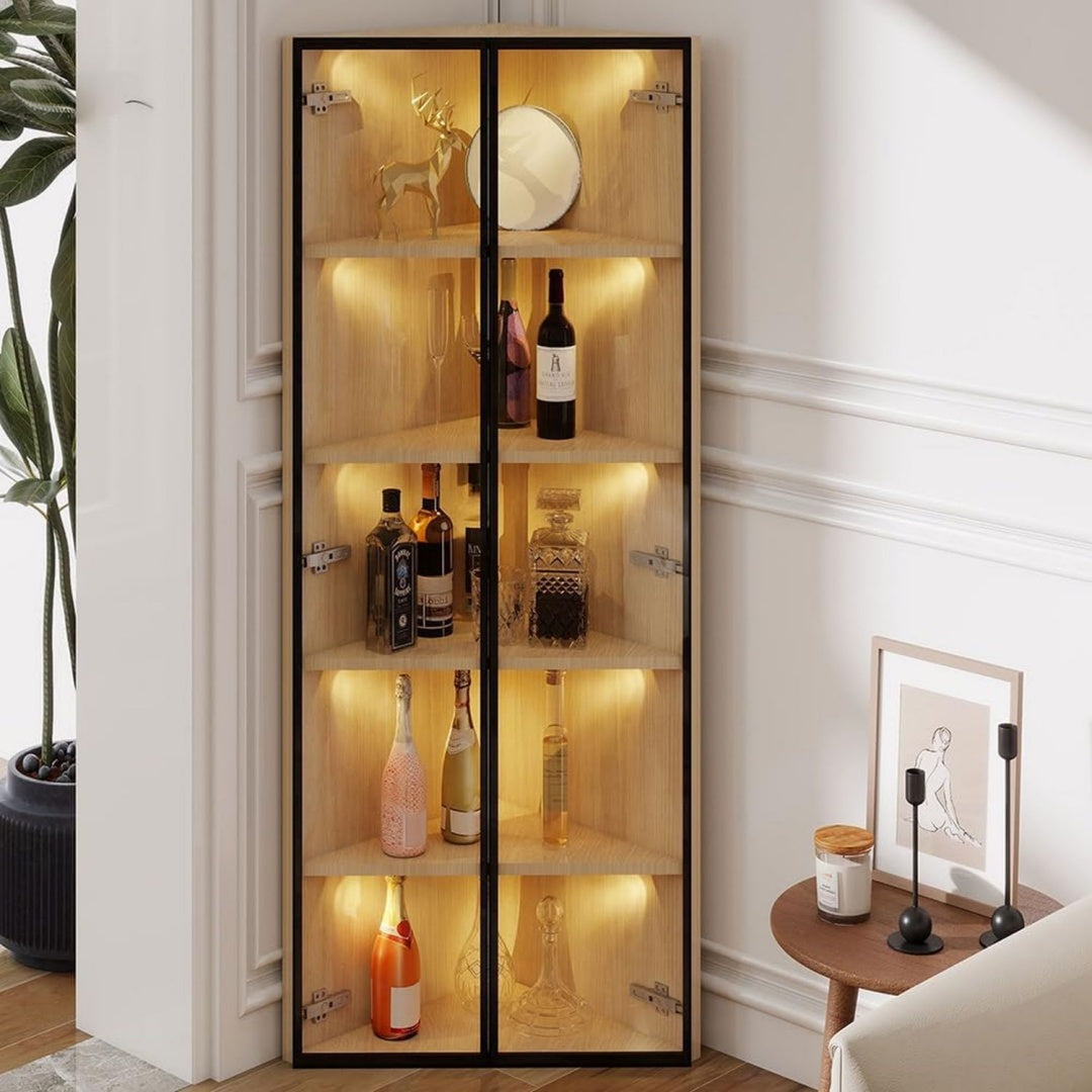 Vitrine d'exposition gris clair 62 cm, de style contemporain