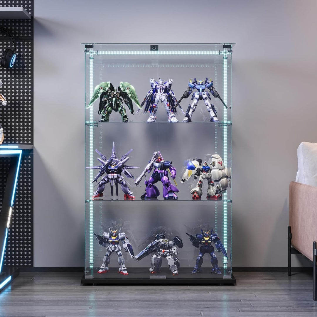 Style Contemporain, vitrine gris (78 x 35 x 123 cm)