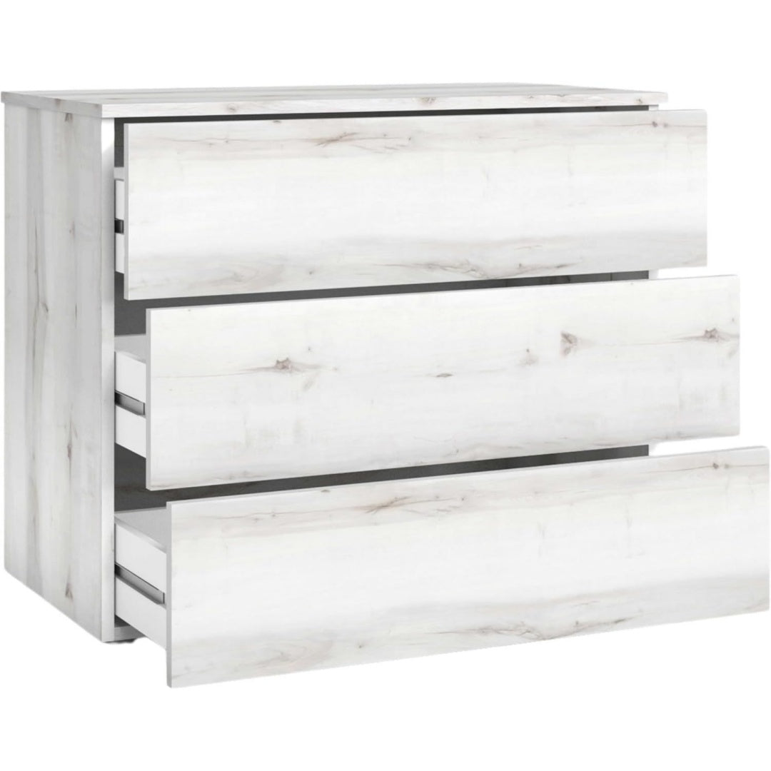 Commode pour coin nuit gris clair moderne, 3 tiroirs