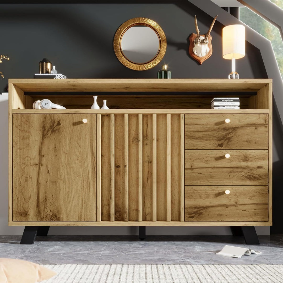 Vaisselier marron, hauteur reglable