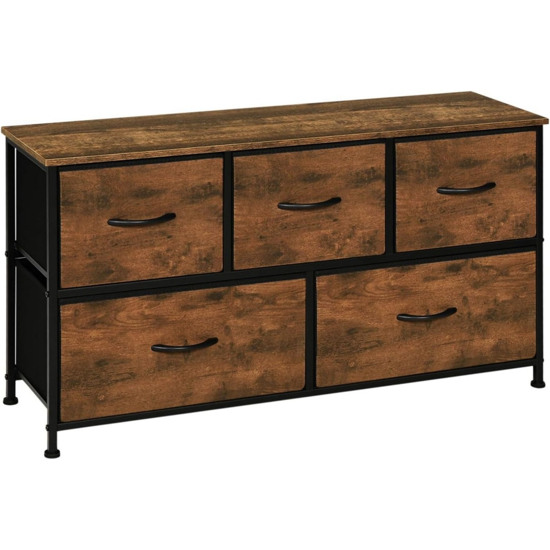 Commode marron 5 tiroirs industriel