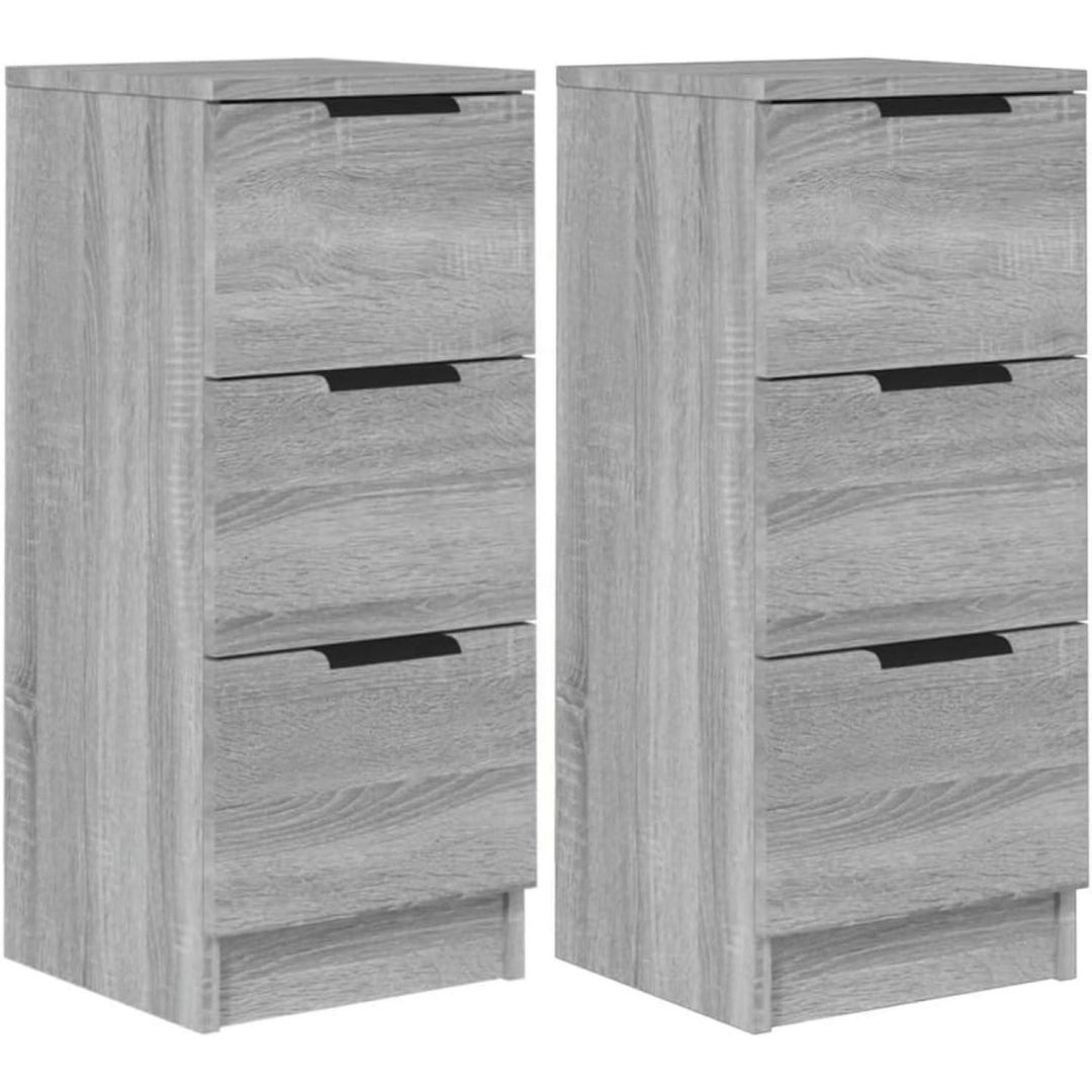 Finition Moderne, meuble de rangement gris en bois 3 tiroirs