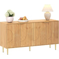 Buffet marron, structure robuste, quatre portes