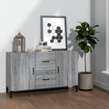 Credence gris fixation murale pour 100 cm, a 2 portes 2 tiroirs