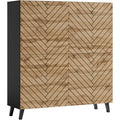 Commode compartiments ouverts marron 120 x 130 x 39 cm