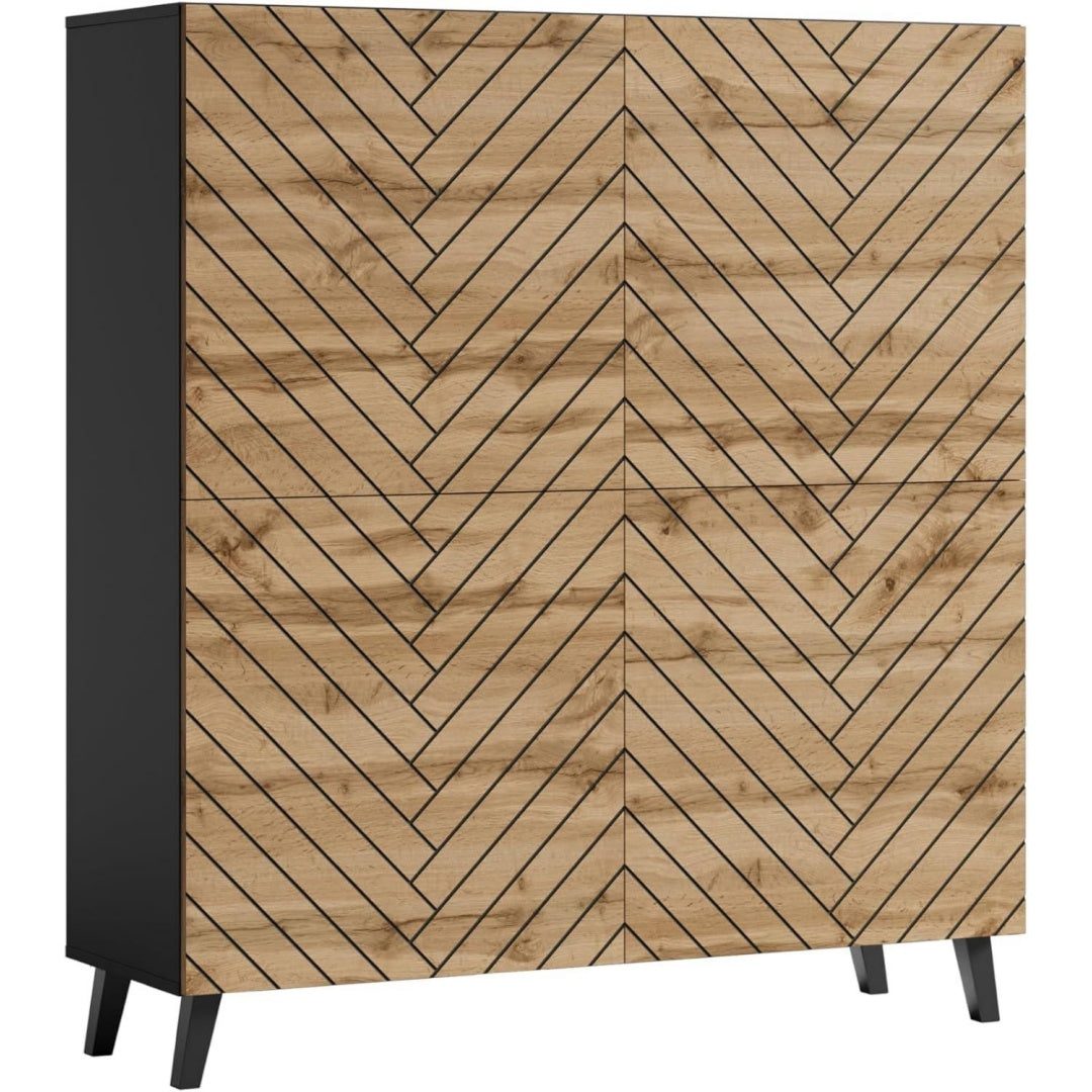 Commode compartiments ouverts marron 120 x 130 x 39 cm