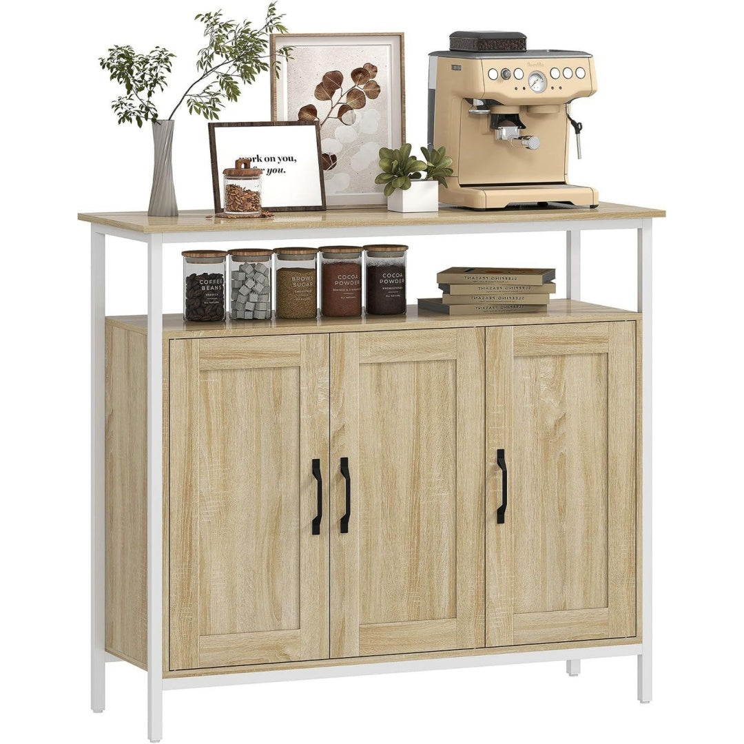 Beige range-couvert 3 portes style industriel
