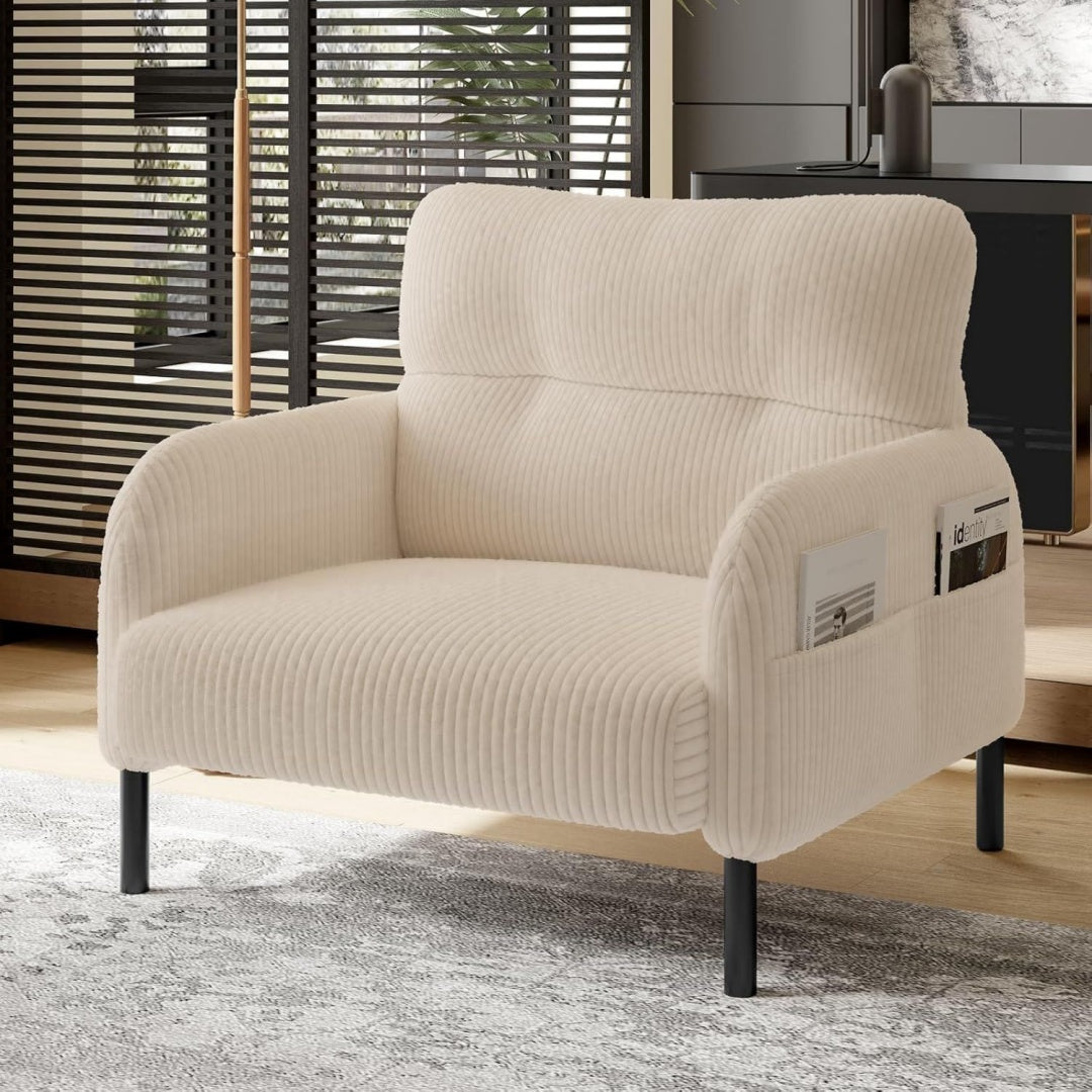 Canape de salon beige en acier 75 x 67 x 79 cm