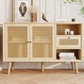 Buffet marron en bois massif et MDF ideal pour un salon moderne