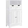 Astucieux meuble sur pied gris clair 2 tiroirs 2 portes