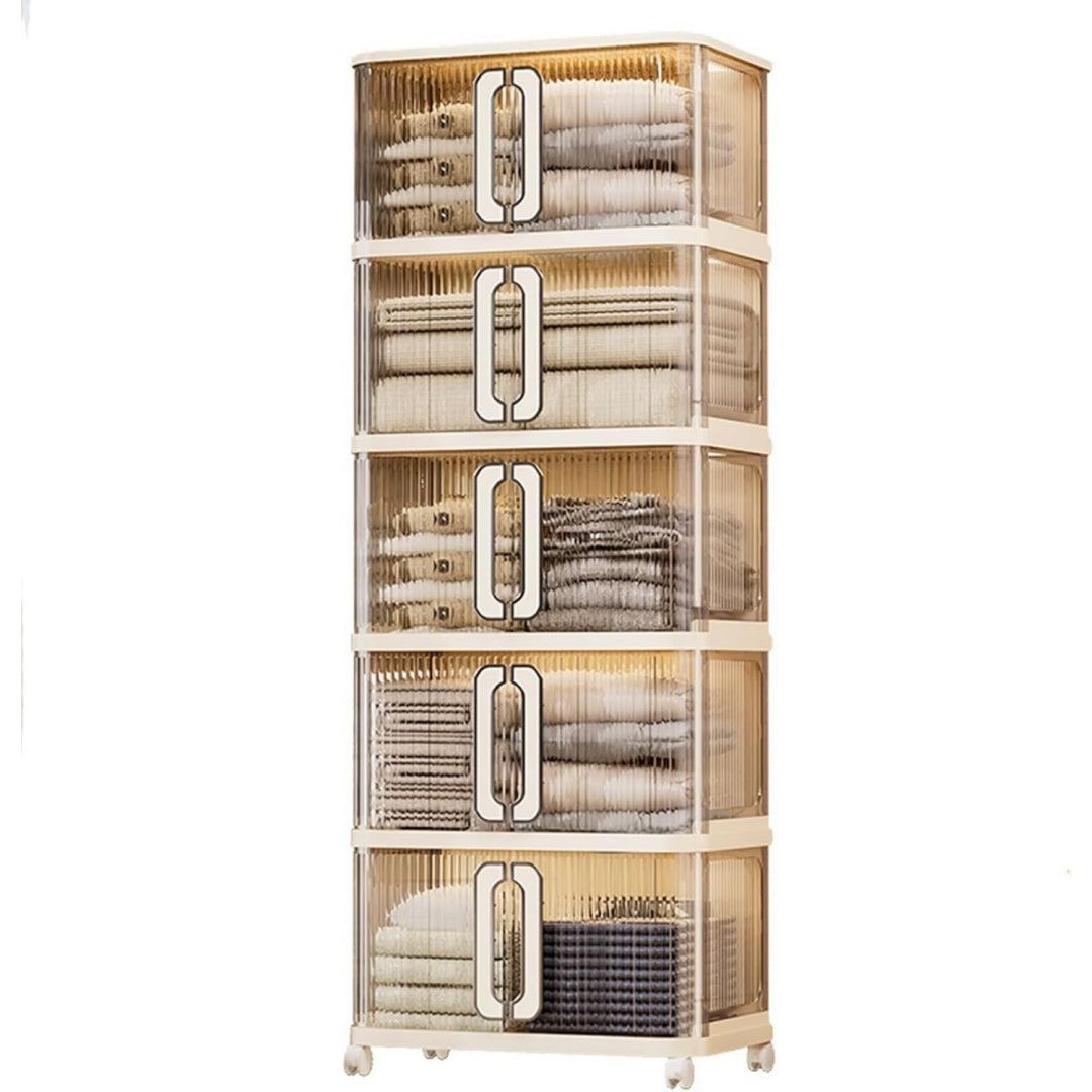 Boite de rangement beige, assemblage facile