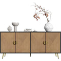 Cachet Moderne, buffet marron en bois 4 portes