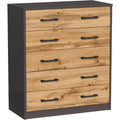Commode finition bois marron style epure