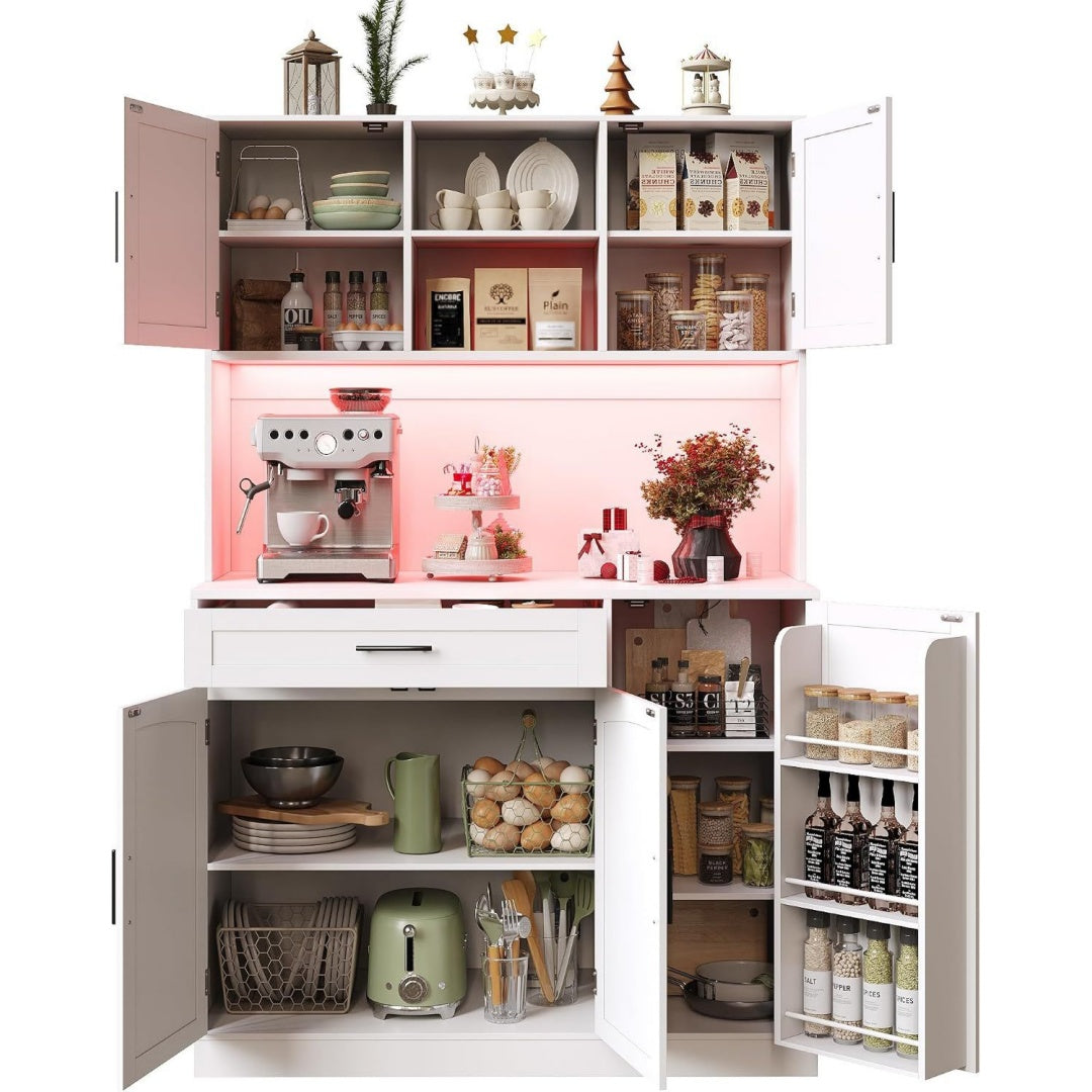 Buffet haut gris clair epure 5 portes