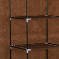 Armoire marron, roulettes, rangement pour chambre