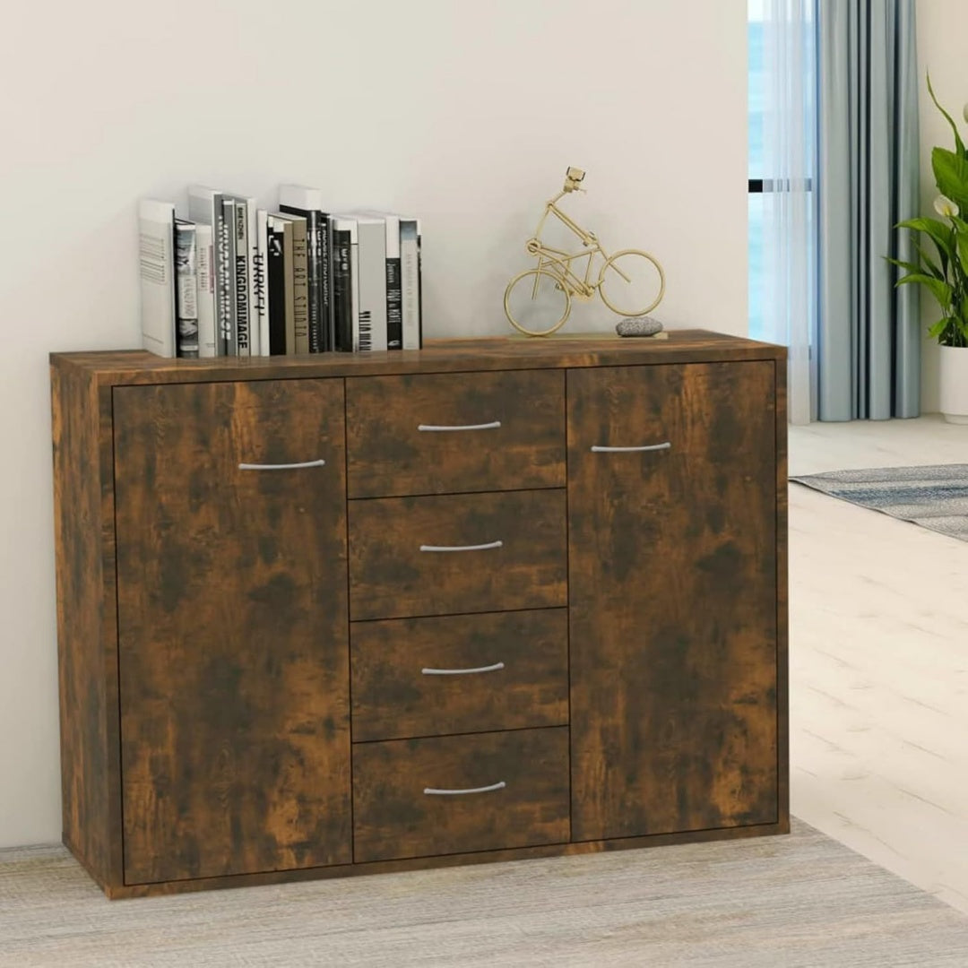 Credence marron structure metallique, 78 x 77 x 29 cm