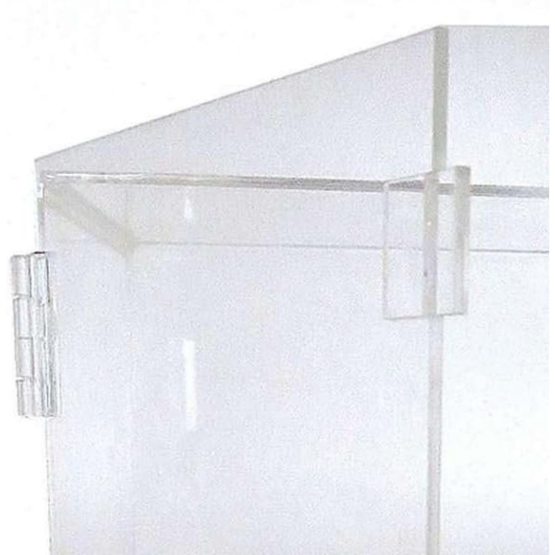 Meuble de rangement, gris clair, vitre et rangement pratique